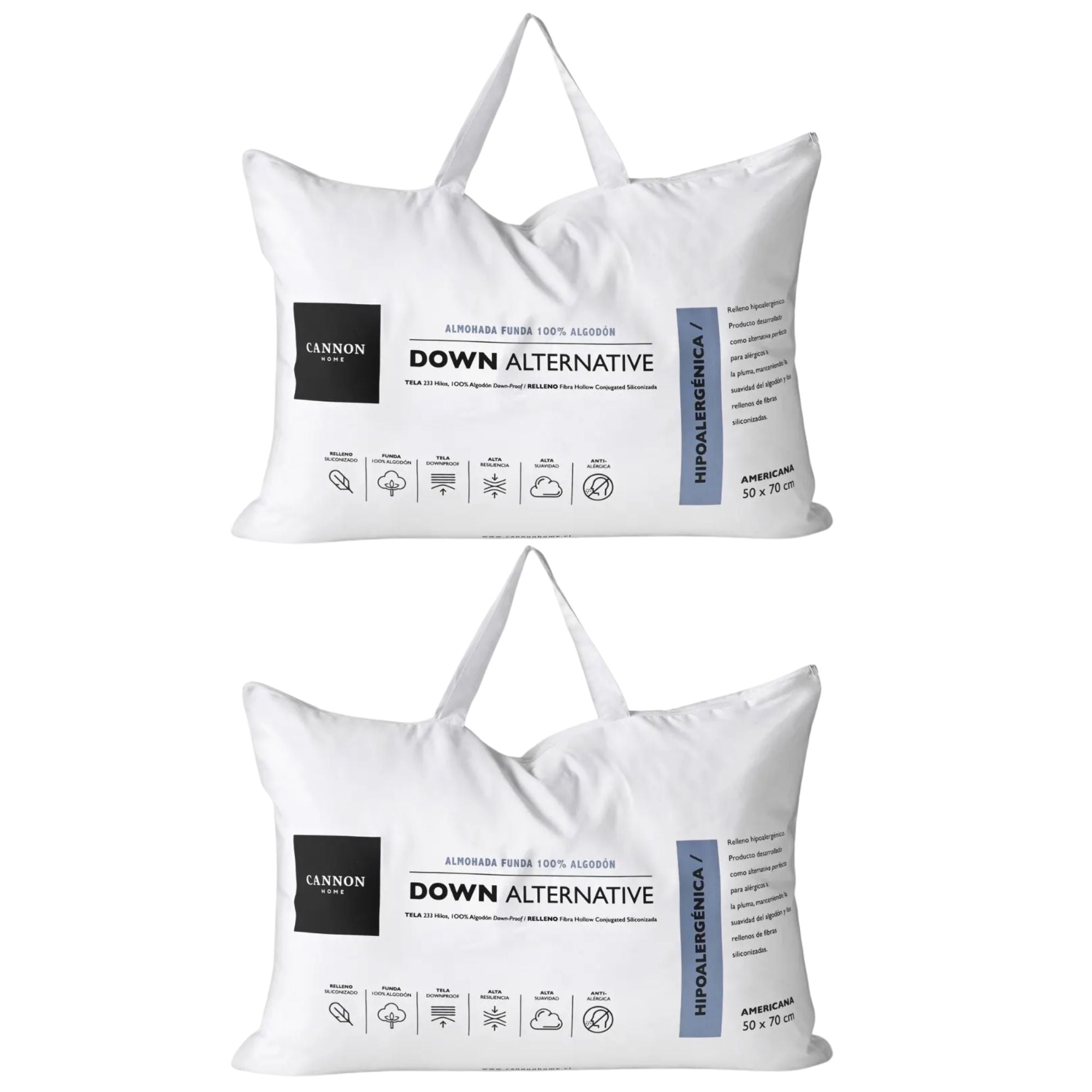 Almohadas Set De 2 Down Alternative 50x70 Premium - Cannon