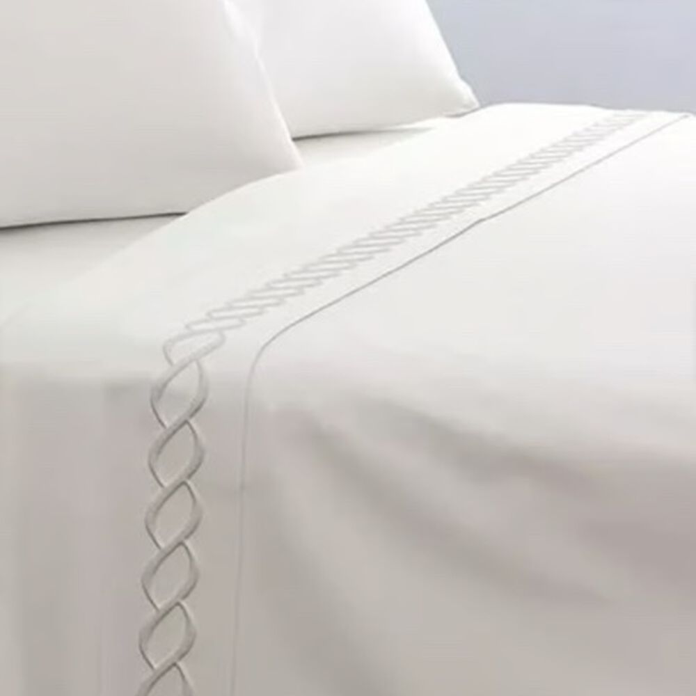 Juego De Sabanas 2.5 Plazas 210 Hilos Bordadas Color Blanco - Imagen 3