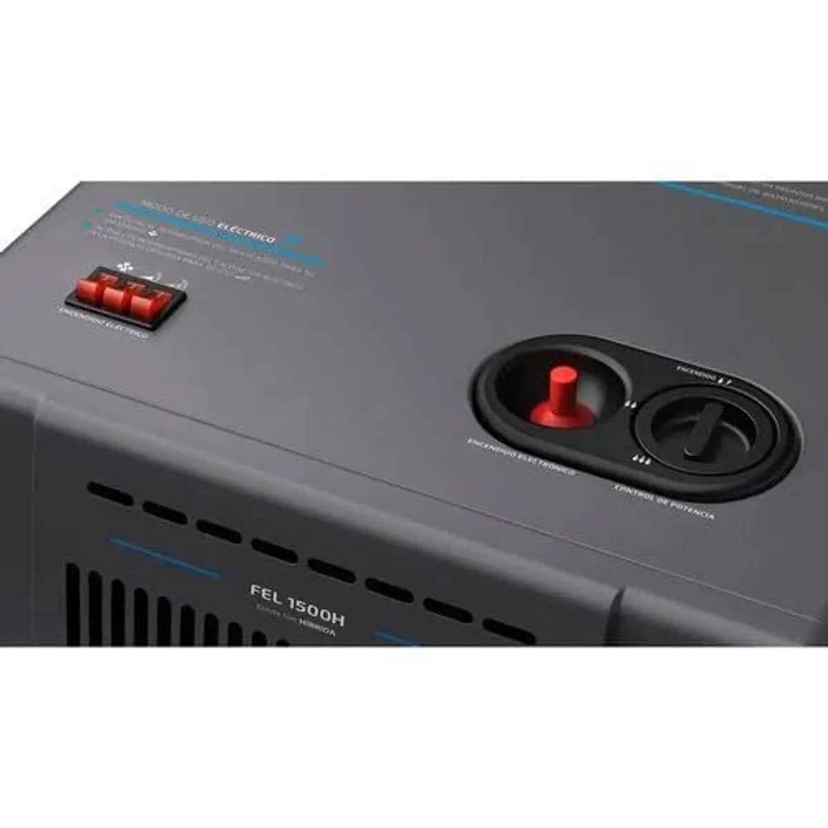 Estufa Hibrída Fensa 5-15kg Eléctrica Y Gas Fel 1500 H Negra - Imagen 3