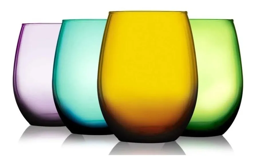 6 vasos De Vidrio Altos Mikonos Full Color 460ml Cristar Color - Imagen 3