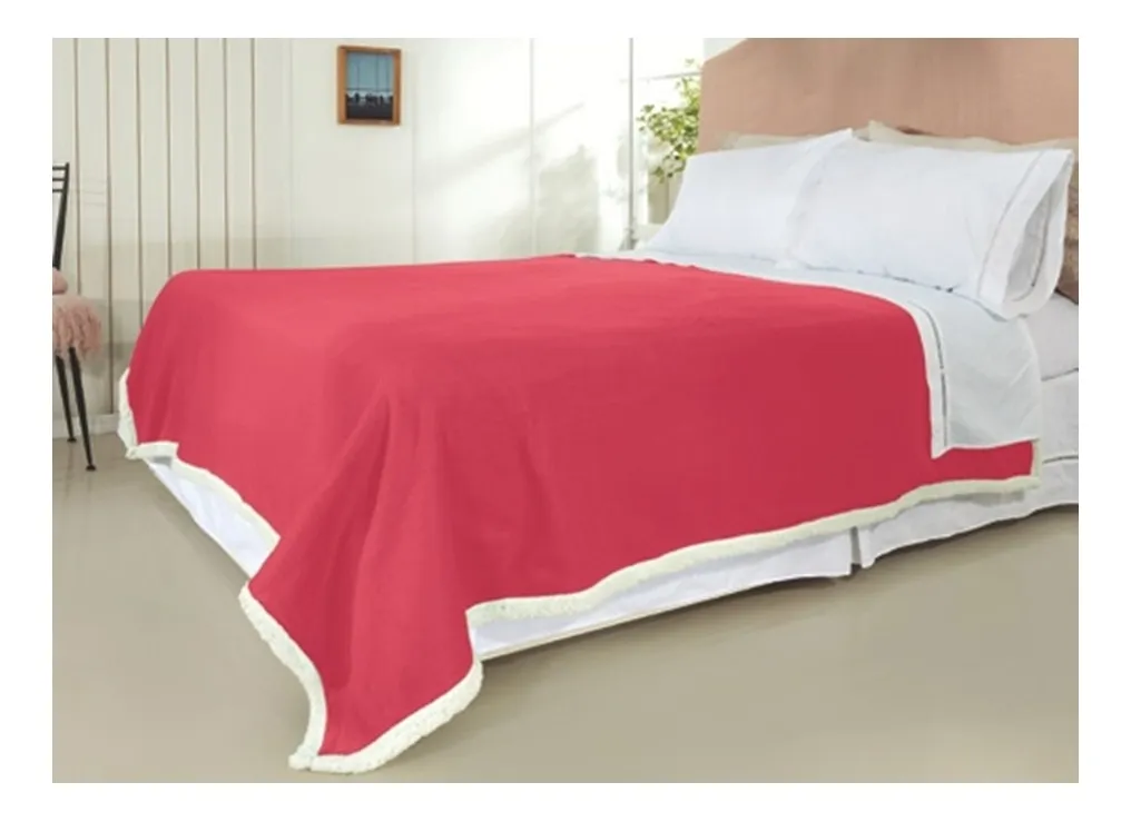 Frazada Polar Sherpa Premium King 2,5 Plazas Doral Color Rojo - Imagen 2