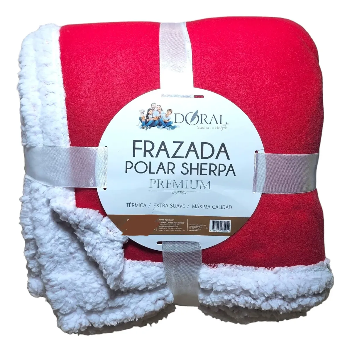Frazada Polar Sherpa Premium King 2,5 Plazas Doral Color Rojo - Imagen 3
