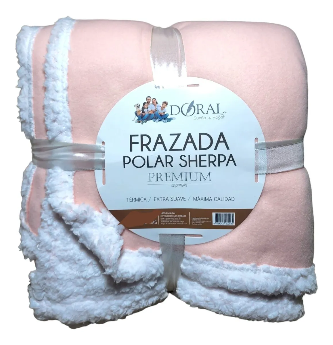 Frazada Polar Sherpa Premium 2 Plazas Doral Color Palo Rosa - Imagen 2