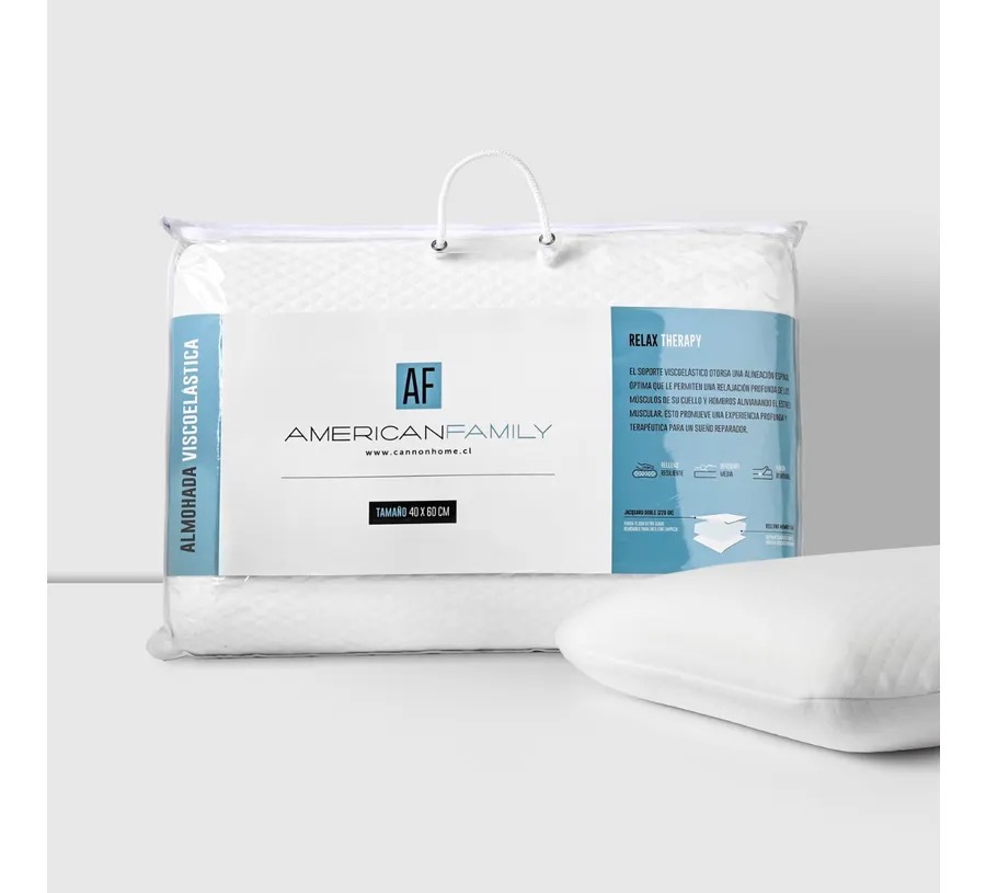 Almohada Viscoelastica Con Memory AF Cannon 60x40 Blanco